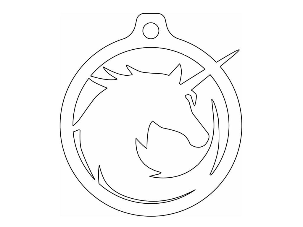 Laser Cut Unicorn Bauble Decorative Christmas Ornament