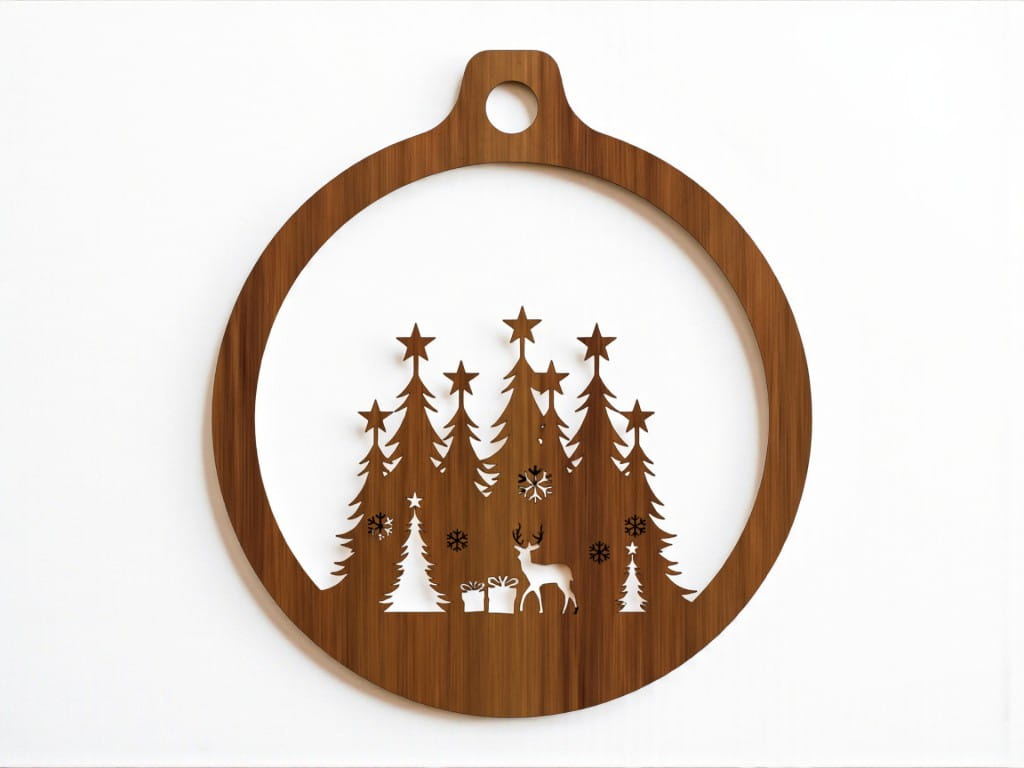 Laser Cut Christmas Pine Tree Ornament