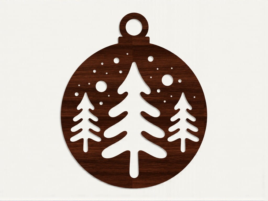 Laser Cut Christmas Tree Ornament Ball