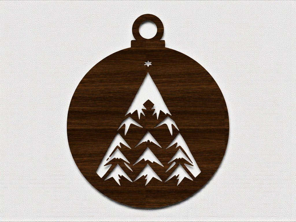 Laser Cut Christmas Tree Festive Holiday Ornament