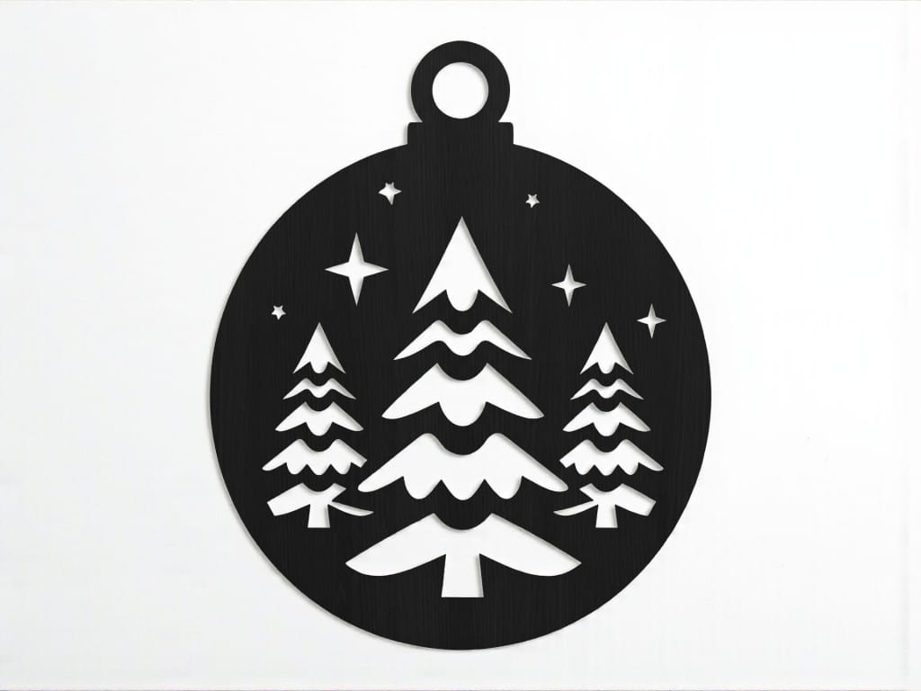 Laser Cut Christmas Trees with Stars Ornament