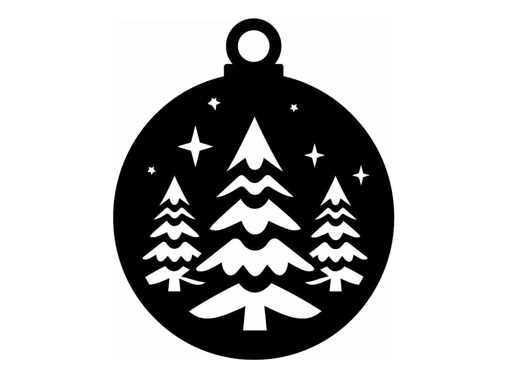 Laser Cut Christmas Trees with Stars Ornament