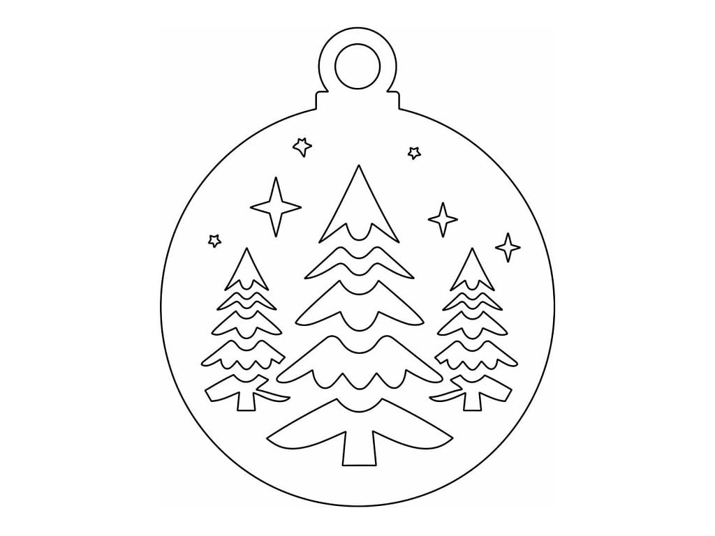 Laser Cut Christmas Trees with Stars Ornament