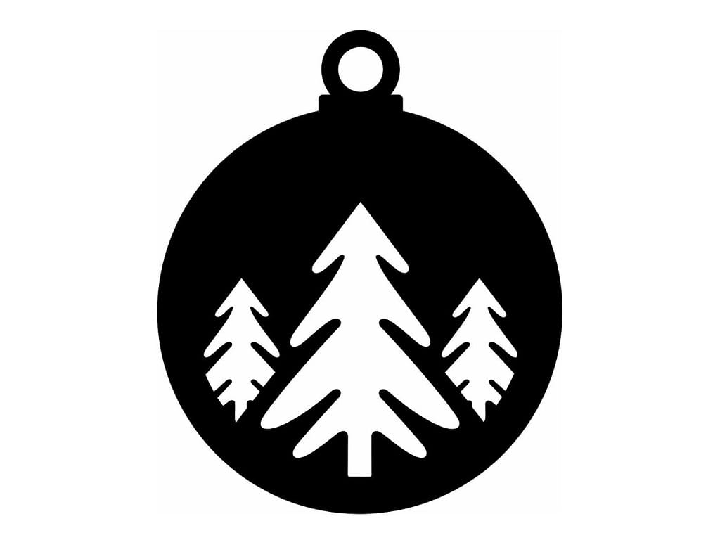 Laser Cut Hanging Christmas Tree Bauble Decoration