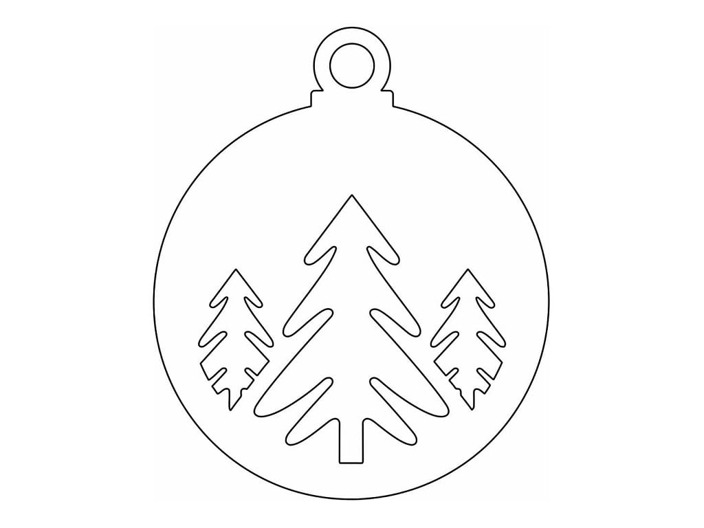 Laser Cut Hanging Christmas Tree Bauble Decoration