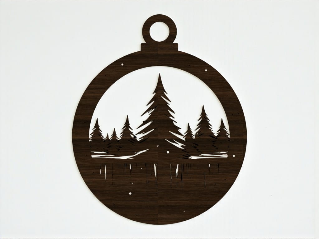 Laser Cut Pine Tree Christmas Bauble