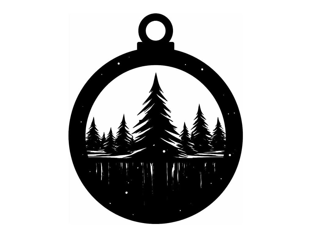 Laser Cut Pine Tree Christmas Bauble