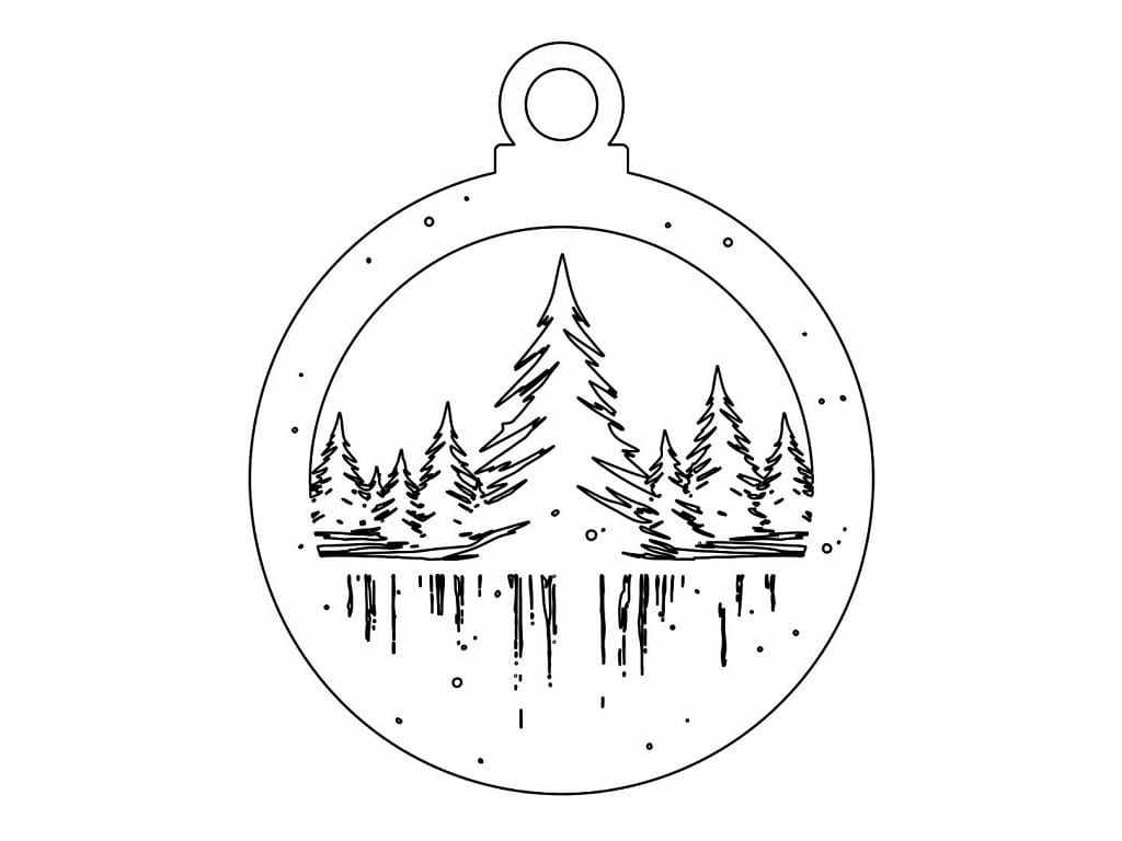Laser Cut Pine Tree Christmas Bauble