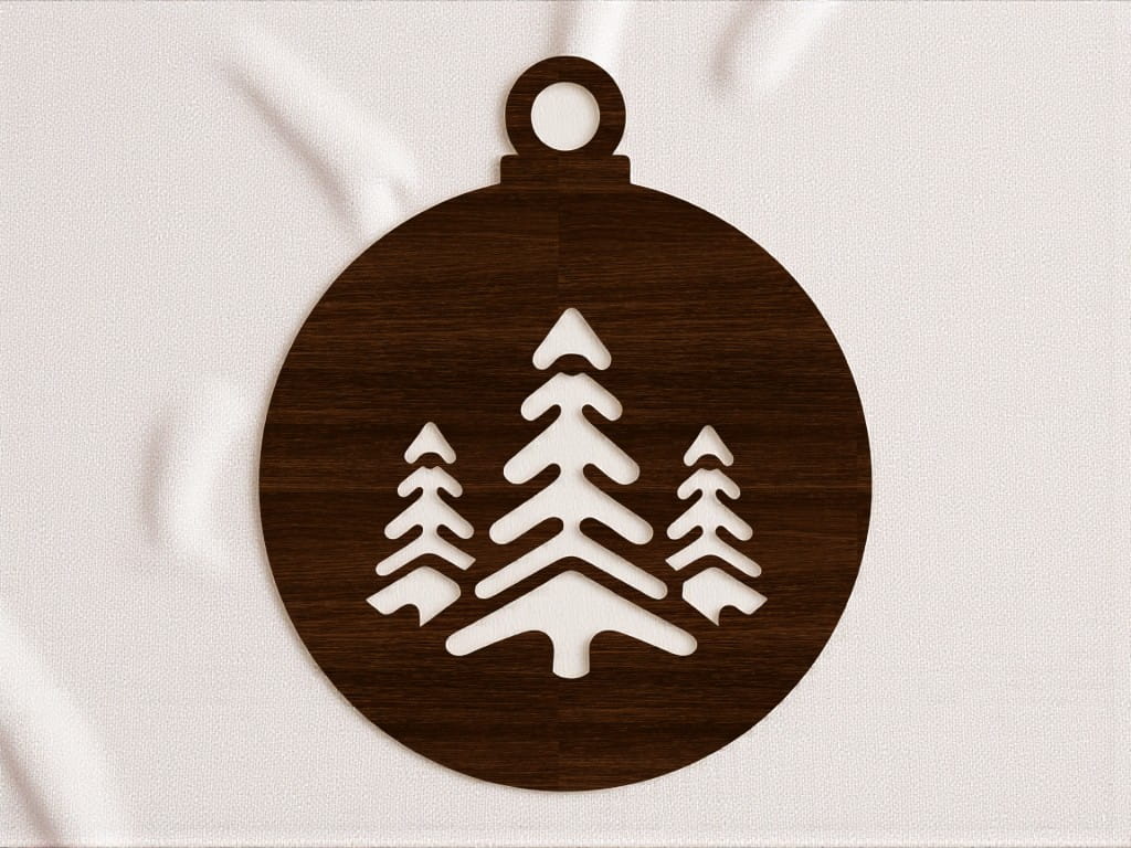 Laser Cut Pine Trees Christmas Hanging Ball