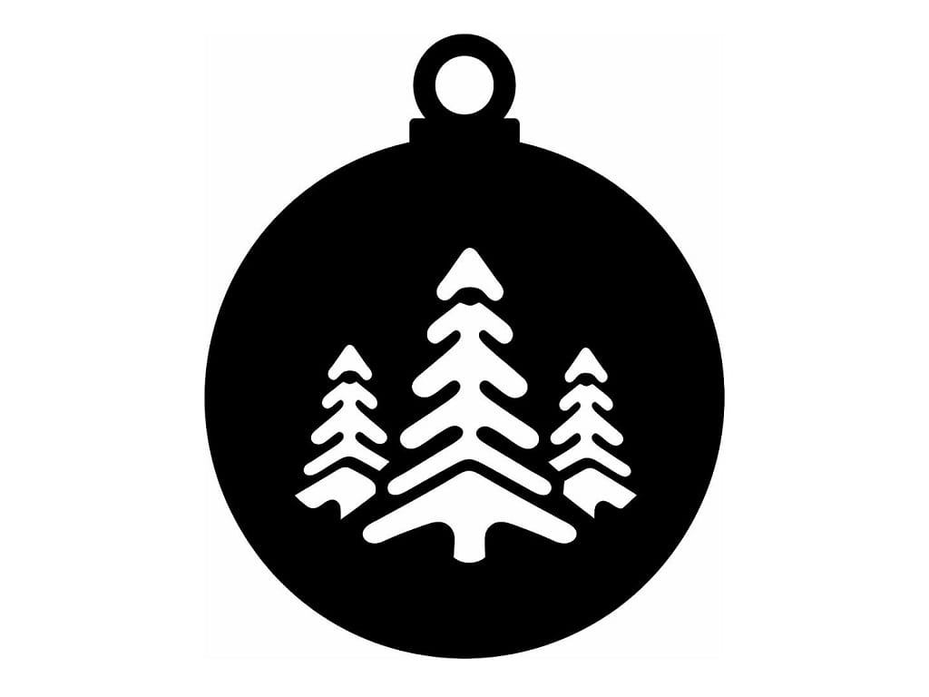 Laser Cut Pine Trees Christmas Hanging Ball