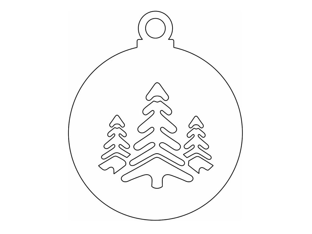 Laser Cut Pine Trees Christmas Hanging Ball