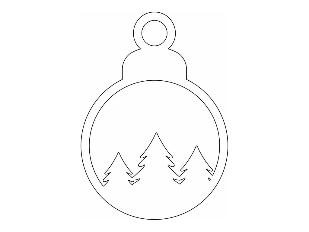 Laser Cut Pine Trees Christmas Hanging Bauble