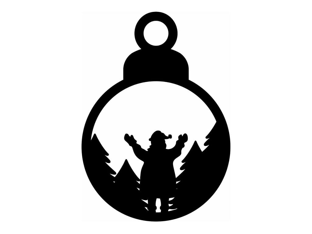 Laser Cut Santa Claus in The Woods Christmas Ornament
