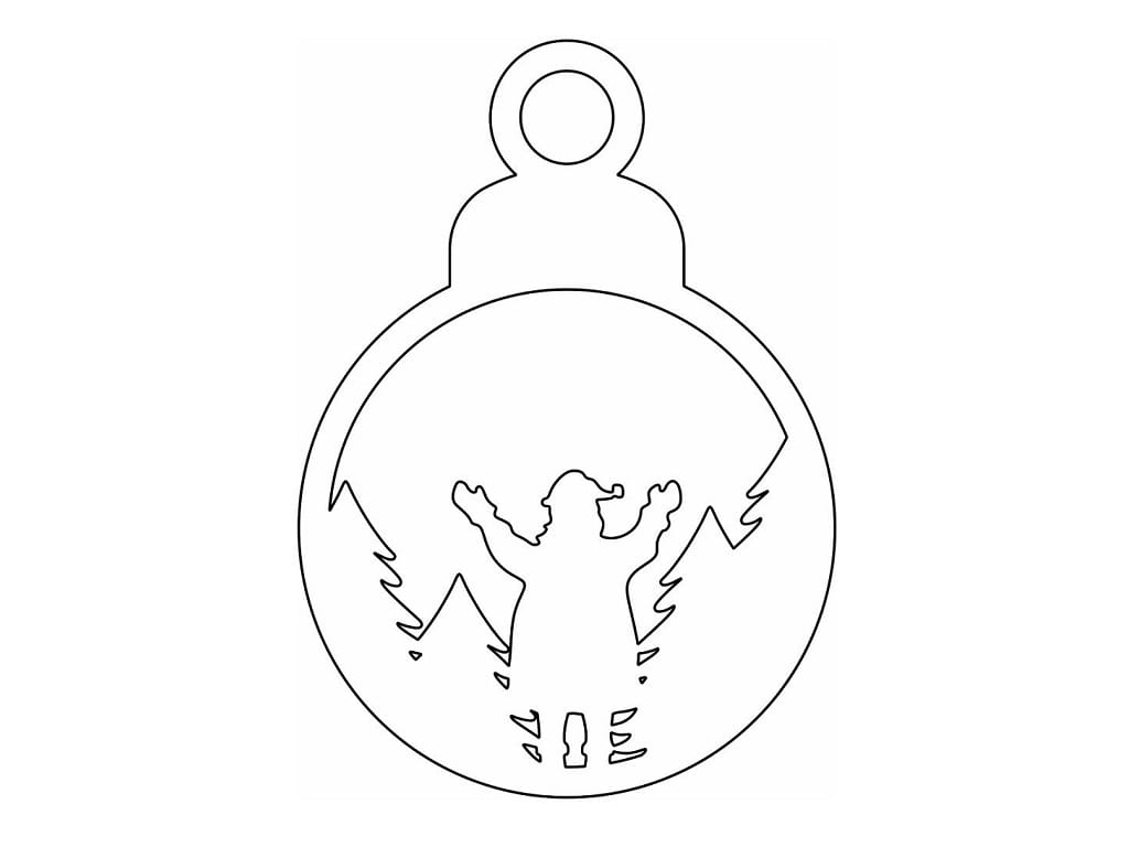 Laser Cut Santa Claus in The Woods Christmas Ornament