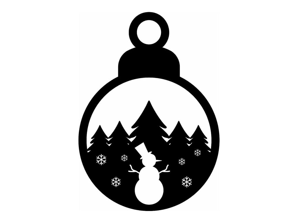 Laser Cut Snowman Christmas Tree Scene Ornament