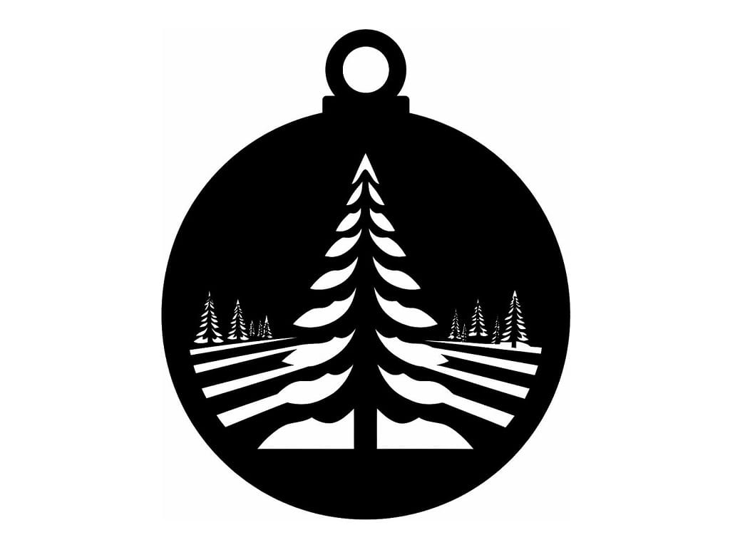 Laser Cut Winter Trees Christmas Ornament
