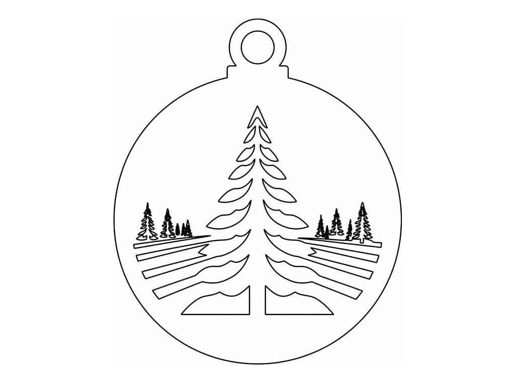 Laser Cut Winter Trees Christmas Ornament