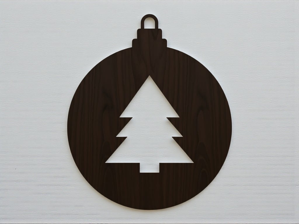 Laser Cut Christmas Tree Cutout Bauble