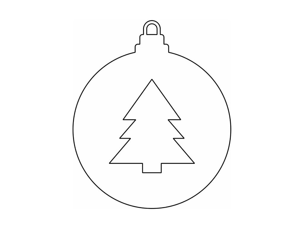 Laser Cut Christmas Tree Cutout Bauble