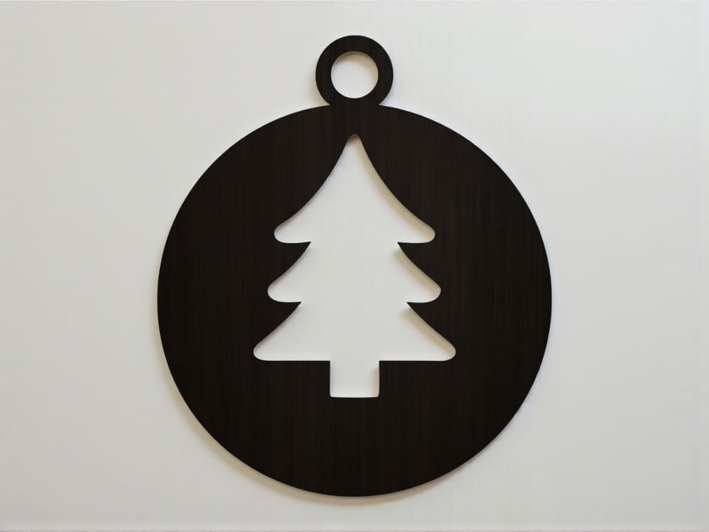 Laser Cut Round Wooden Christmas Tree Ornament
