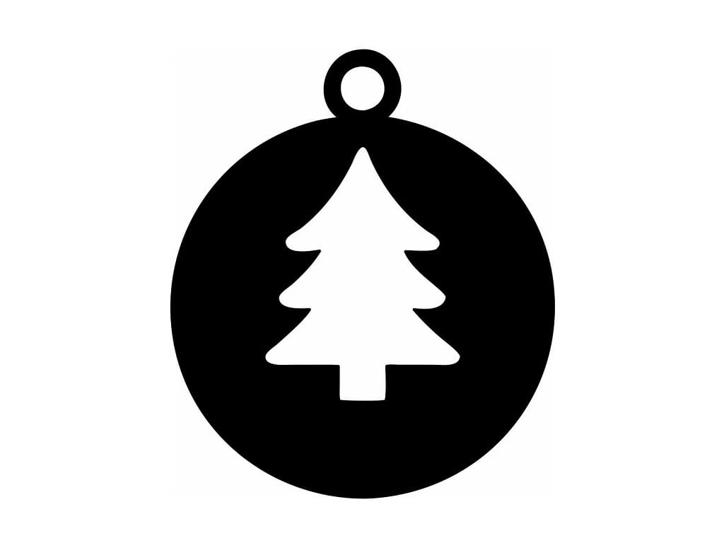Laser Cut Round Wooden Christmas Tree Ornament