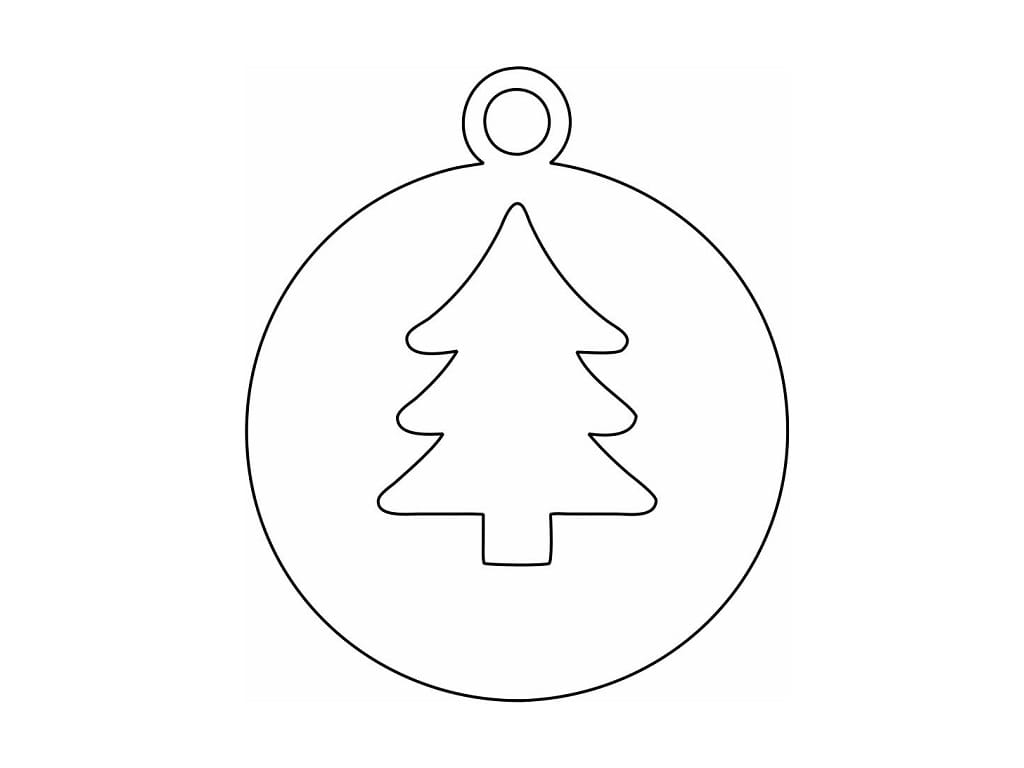 Laser Cut Round Wooden Christmas Tree Ornament