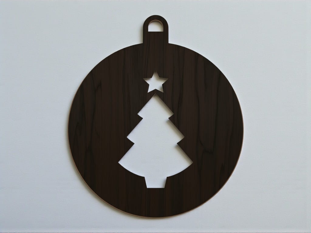 Laser Cut Tree with Star Christmas Ornament