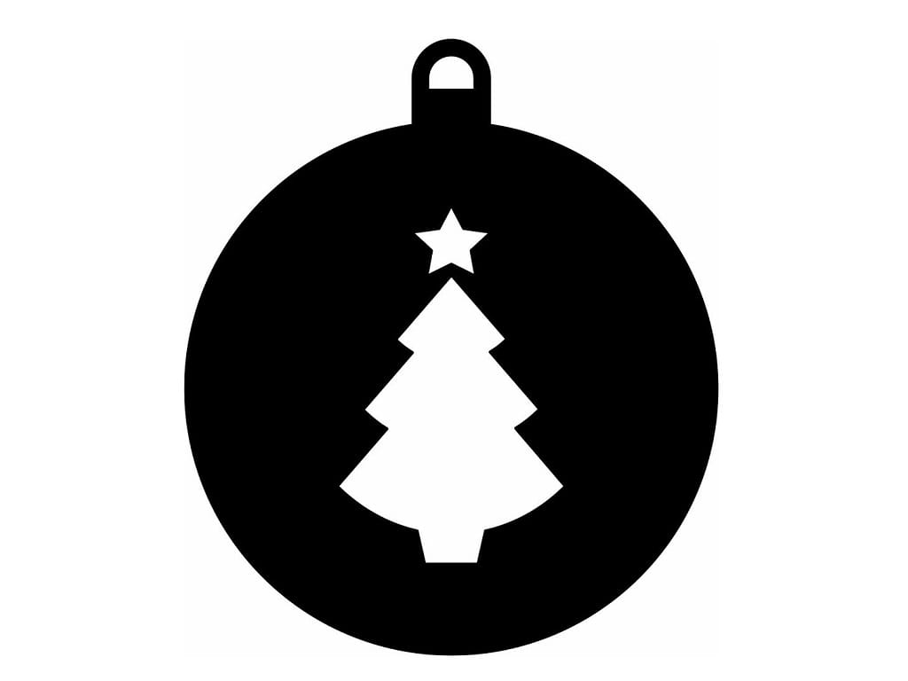 Laser Cut Tree with Star Christmas Ornament