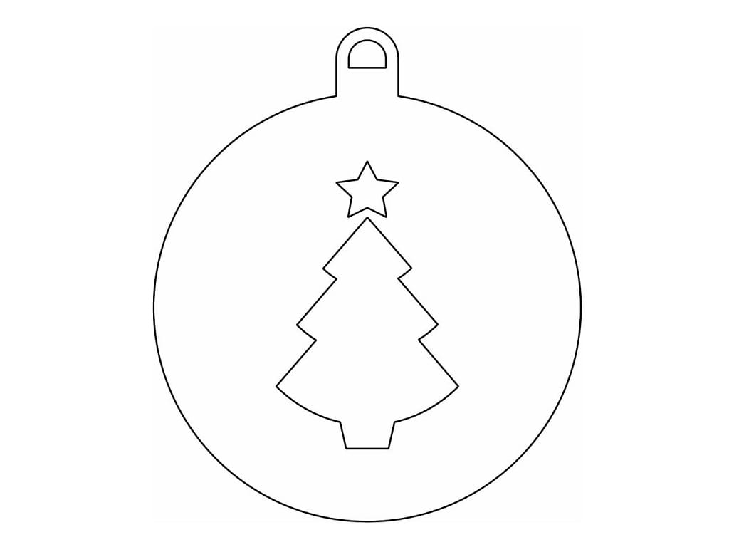 Laser Cut Tree with Star Christmas Ornament