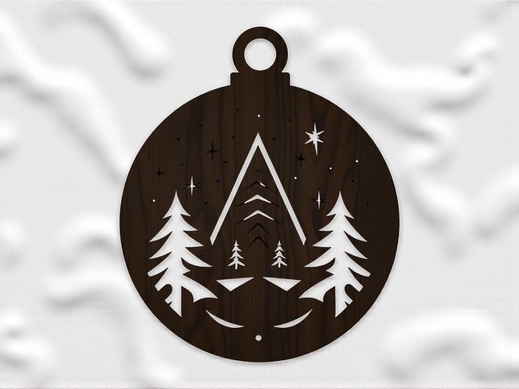 Laser Cut Xmas Tree Festive Ornament