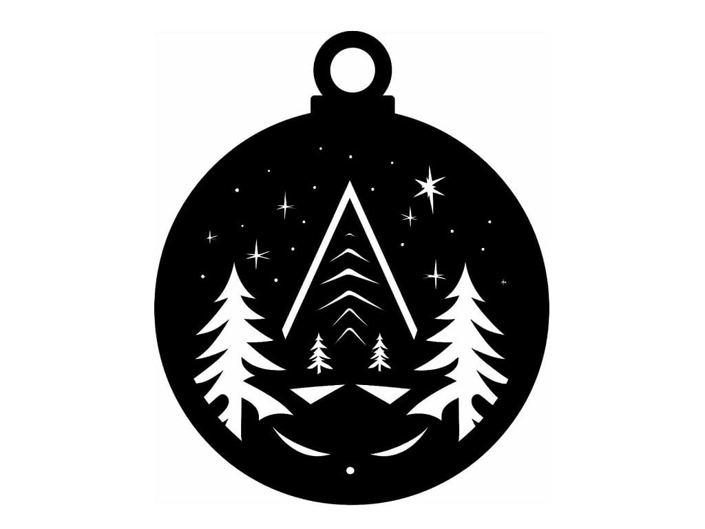 Laser Cut Xmas Tree Festive Ornament
