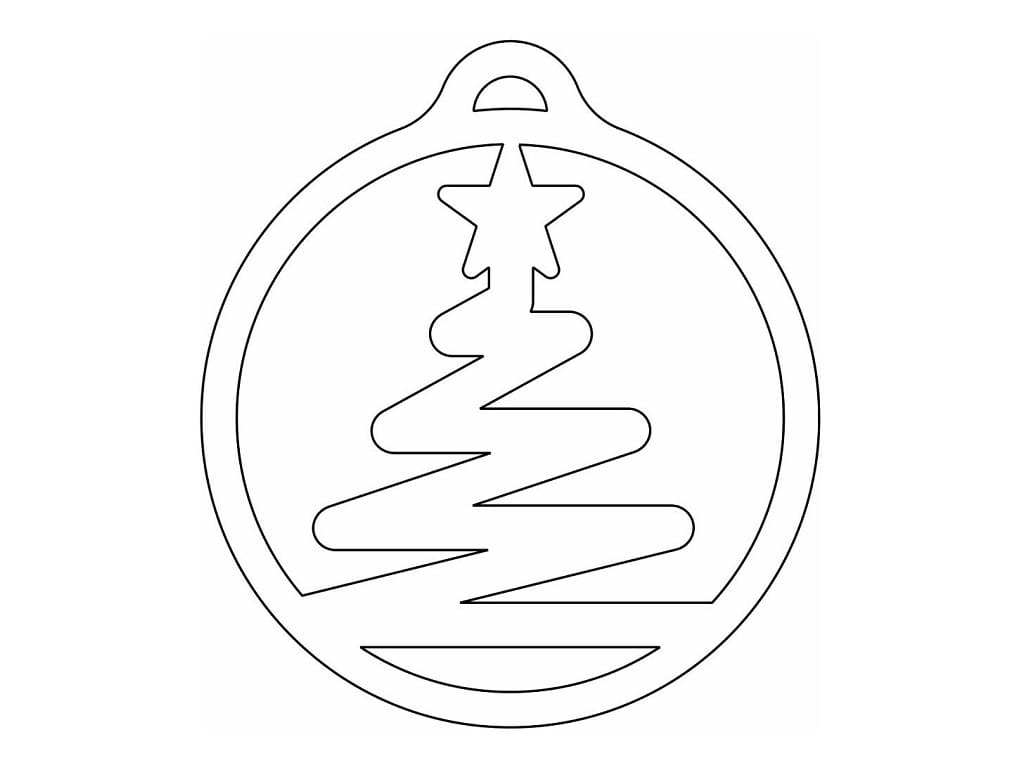 Laser Cut Zigzag Christmas Tree Ornament