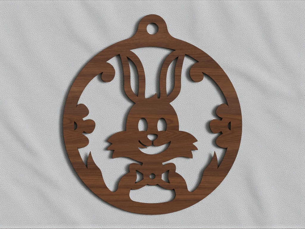 Laser Cut Bunny Christmas Tree Ornament