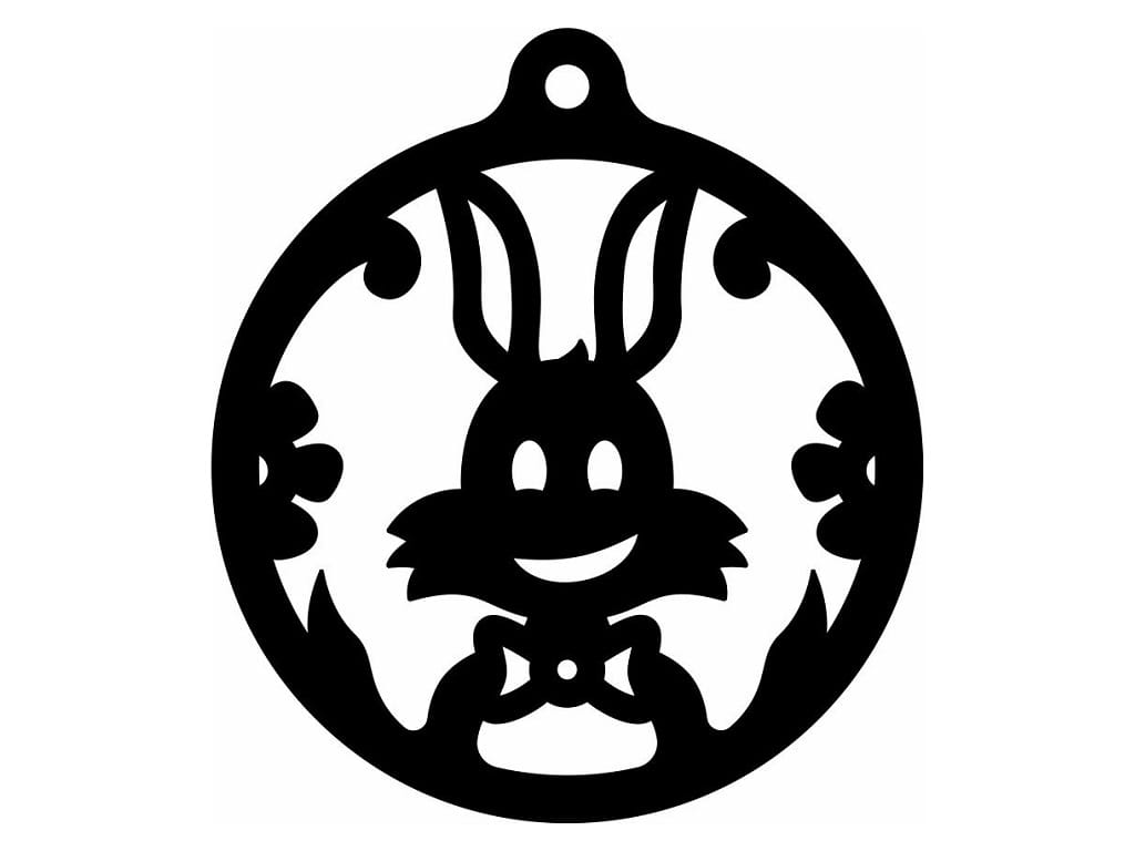 Laser Cut Bunny Christmas Tree Ornament