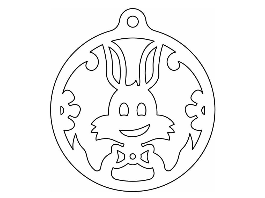 Laser Cut Bunny Christmas Tree Ornament