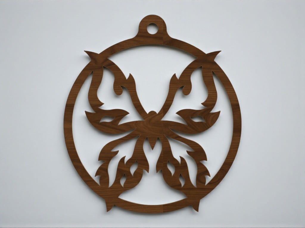 Laser Cut Butterfly Christmas Bauble Festive Ornament
