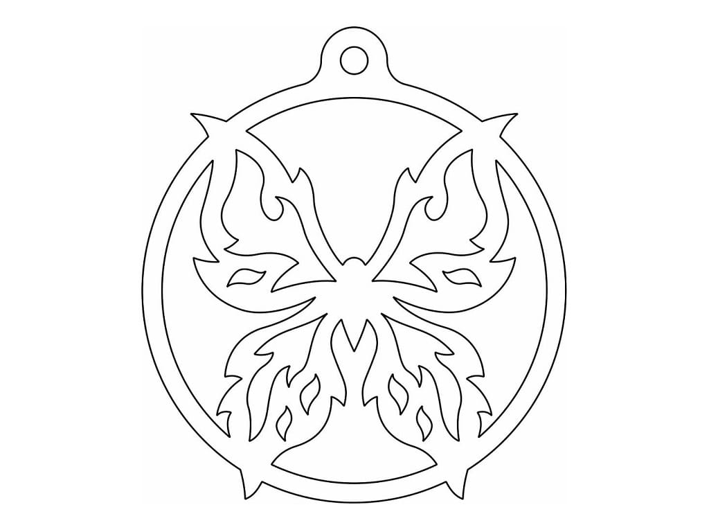 Laser Cut Butterfly Christmas Bauble Festive Ornament