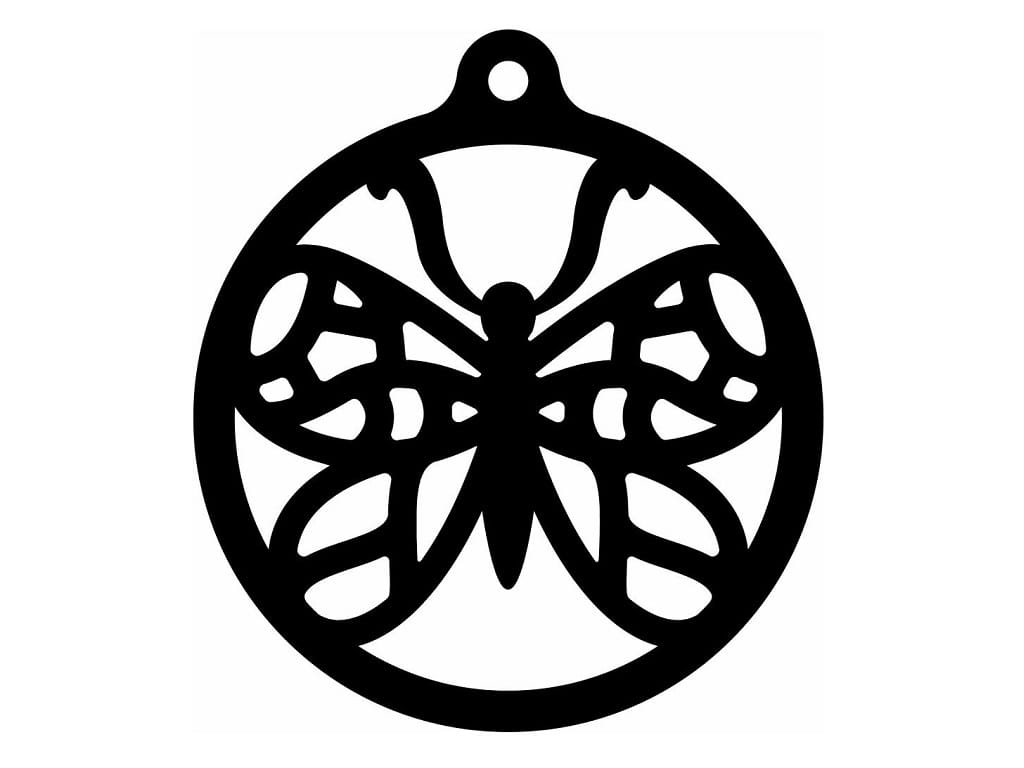 Laser Cut Butterfly Hanging Christmas Tree Bauble