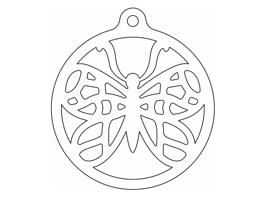 Laser Cut Butterfly Hanging Christmas Tree Bauble