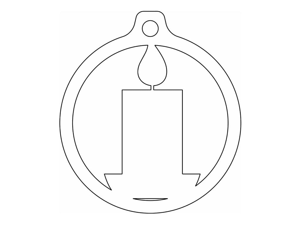 Laser Cut Candle Christmas Bauble