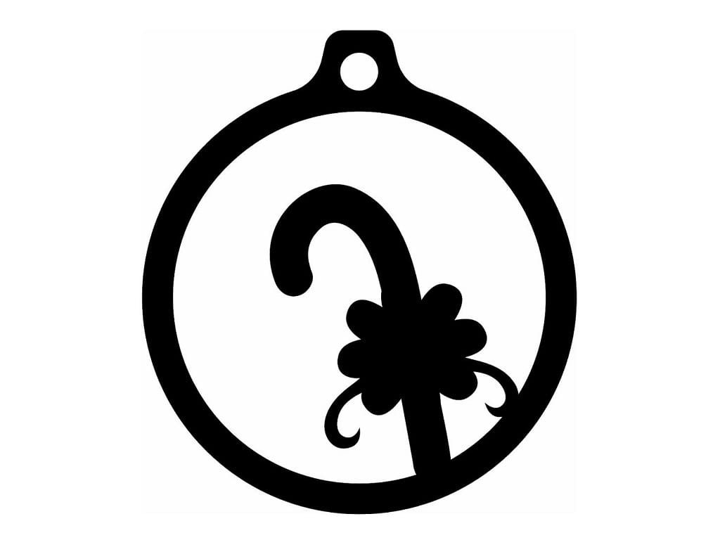 Laser Cut Candy Cane Christmas Bauble