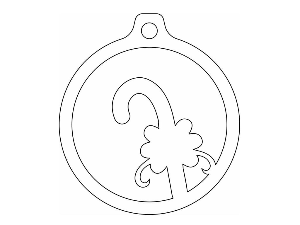 Laser Cut Candy Cane Christmas Bauble