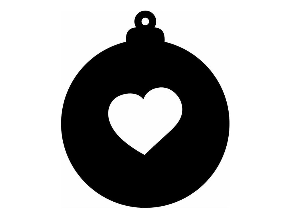 Laser Cut Christmas Bauble with Heart Cutout