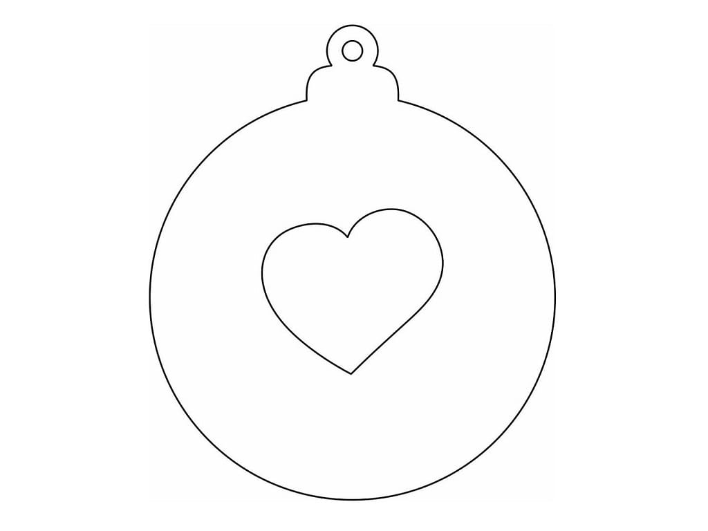 Laser Cut Christmas Bauble with Heart Cutout