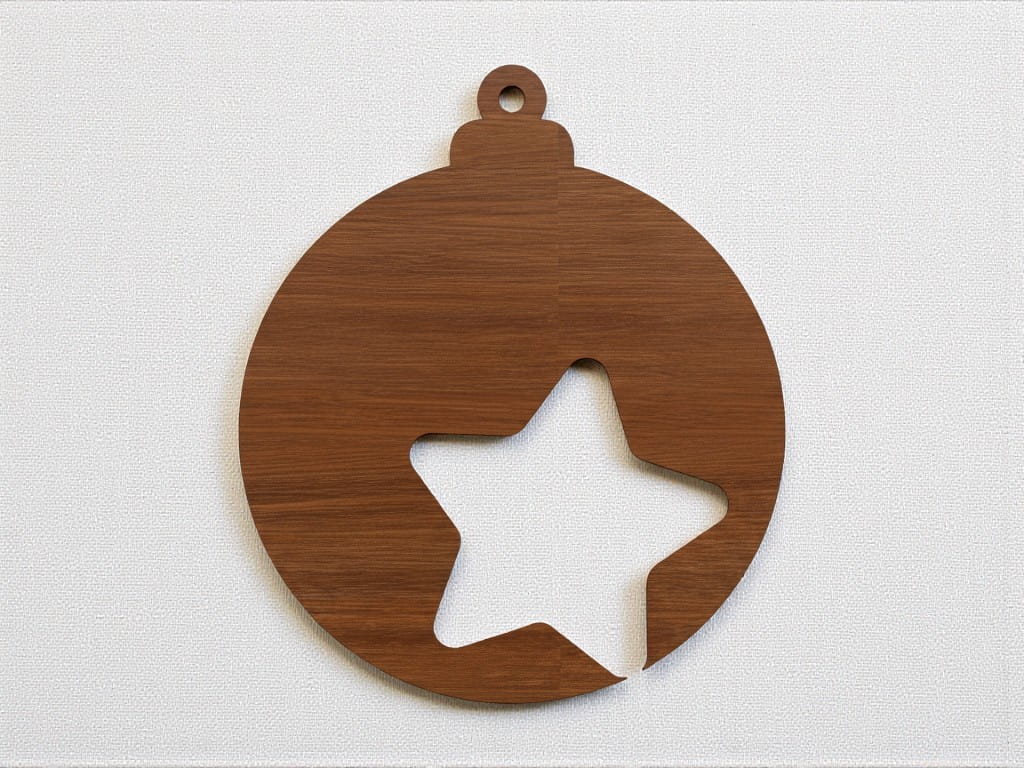 Laser Cut Christmas Tree Pendant with Star