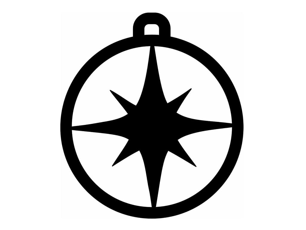 Laser Cut Compass Star Christmas Ornament