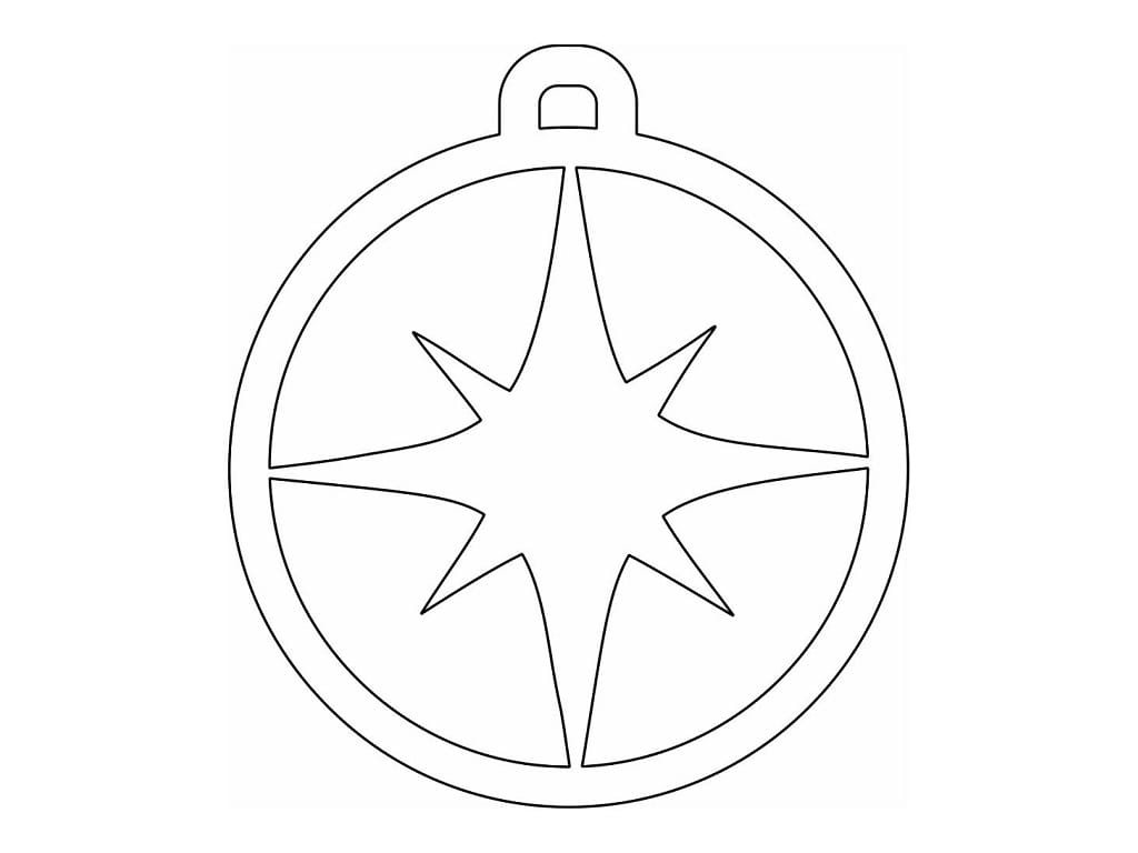 Laser Cut Compass Star Christmas Ornament