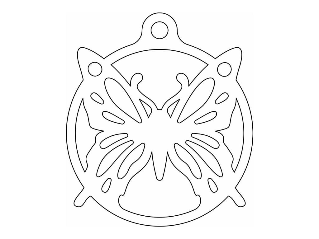 Laser Cut Decorative Butterfly Christmas Ornament
