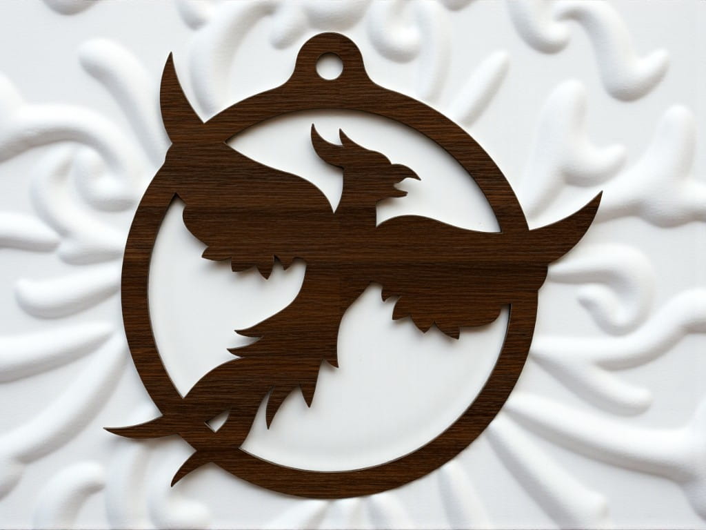 Laser Cut Phoenix Bird Christmas Ornament