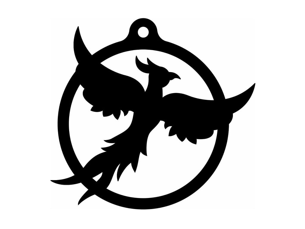 Laser Cut Phoenix Bird Christmas Ornament